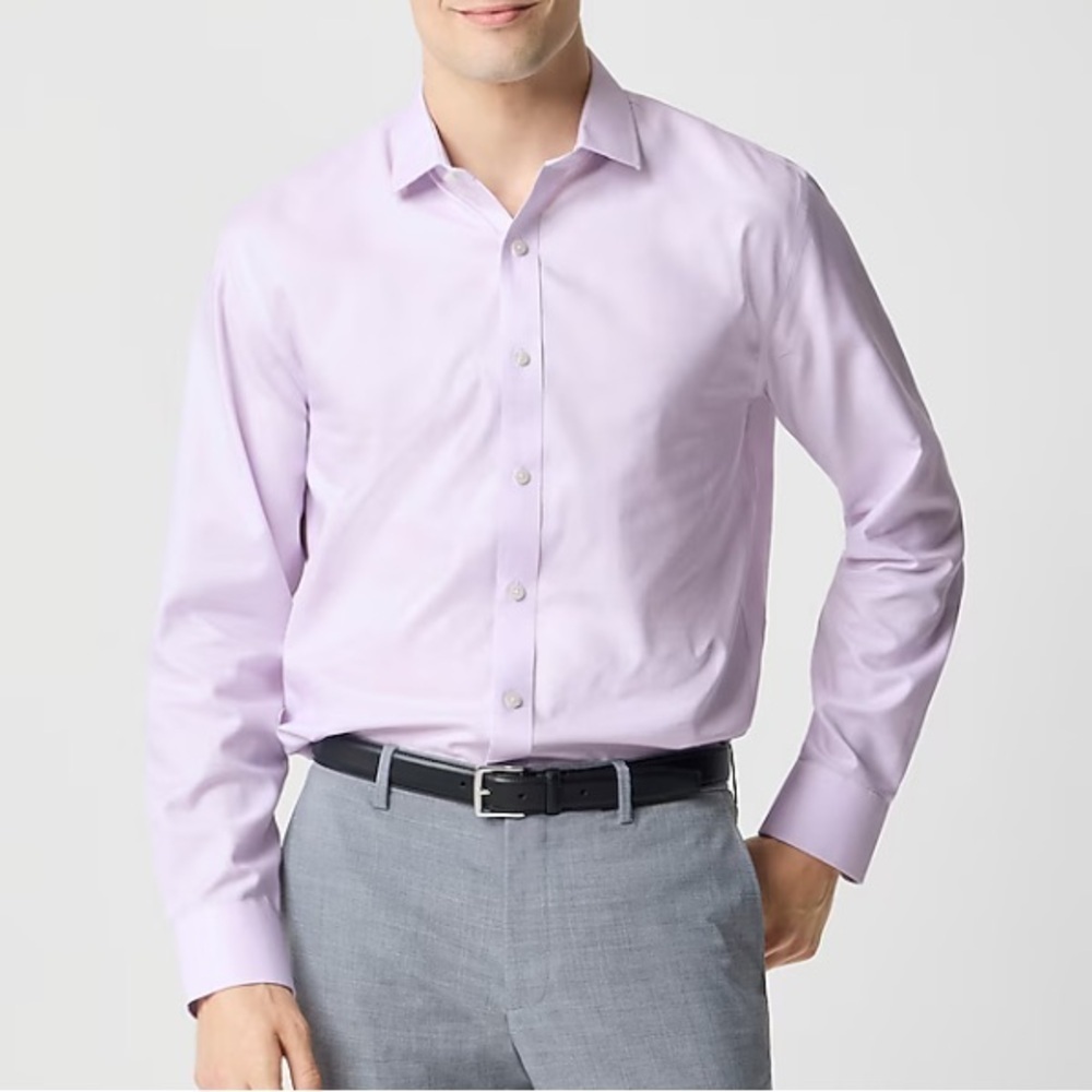 J crew white lilac Wrinkle-free dobby dress shirt
